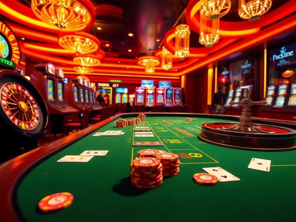 Experience the thrill of gambling at 79King, featuring vibrant poker tables and dazzling roulette wheels.