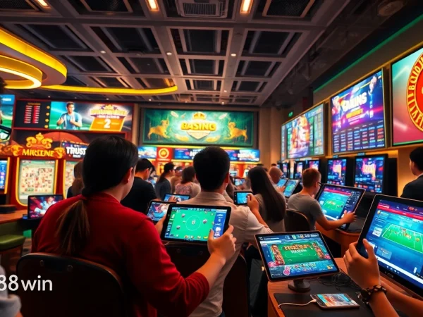 Engaging online gaming scene from ev88win.live showcasing exciting casino games and sports betting.