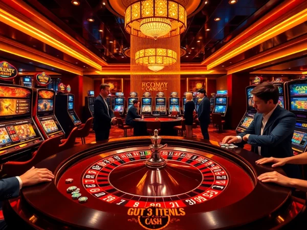 Experience luxury gaming excitement at https://go8.cash/ with players gathered around a roulette table.