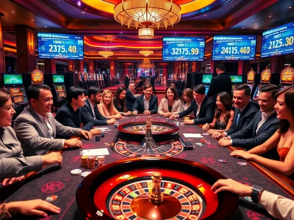 Engaging casino scene with gambling action at the table showcasing data from https://rikvip1.online/tac-gia/.