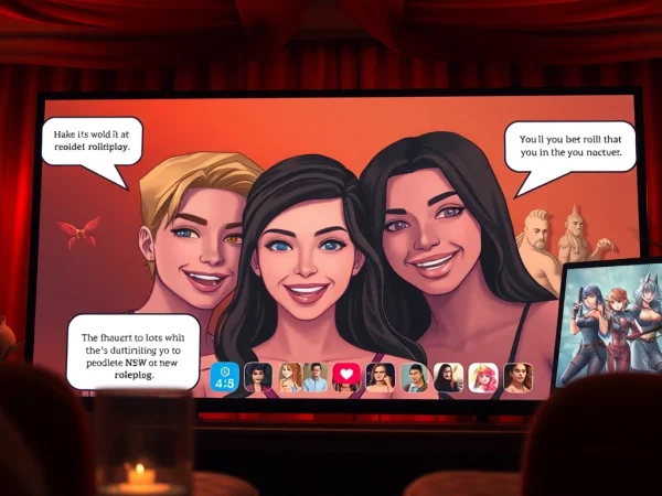 Engaging NSFW roleplay scene showcasing digital avatars in an intimate lounge setting.