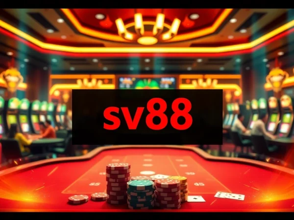 sv88 đăng nhập on a vibrant online casino screen with poker chips and dice in view