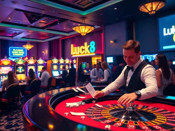 Người chơi thắng tại bàn cược sang trọng ở https://luck8.com, với roulette và chip poker.
