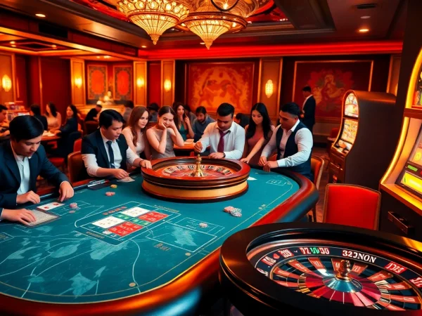 Experience premium gaming at Hello88K.blog with vibrant casino tables and energetic players.