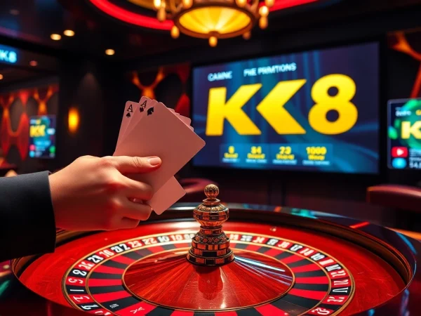 Experience thrilling bets on MK8 with a dynamic casino scene filled with roulette and poker excitement.