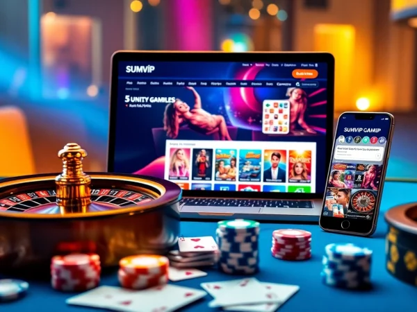 Sumvip online gaming platform interface showcasing vibrant casino elements.