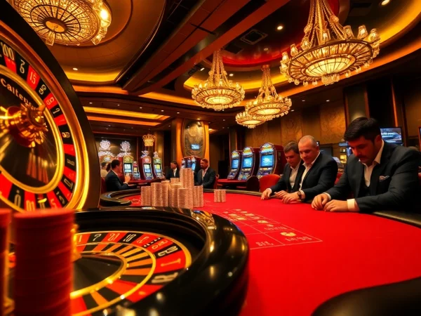 A high-stakes poker atmosphere showcasing strategic gameplay at the 98win3h.blog casino, complete with colorful poker chips and a roulette wheel.