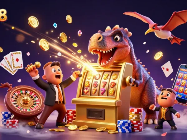 Experience the thrill of jjgg88 as the pachycephalosaurus hits the slot machine for jackpot coins!