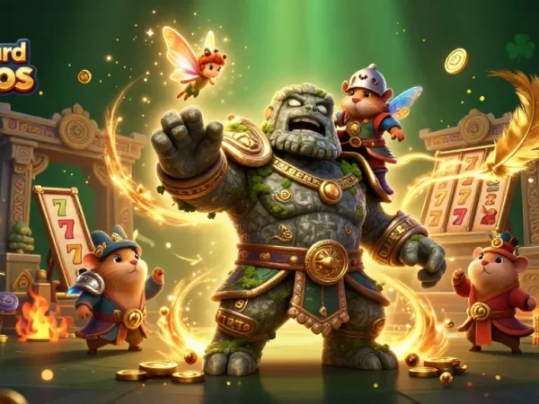 Engage with credit card casinos through an adventurous 3D illustration showcasing characters in a vibrant casino world.