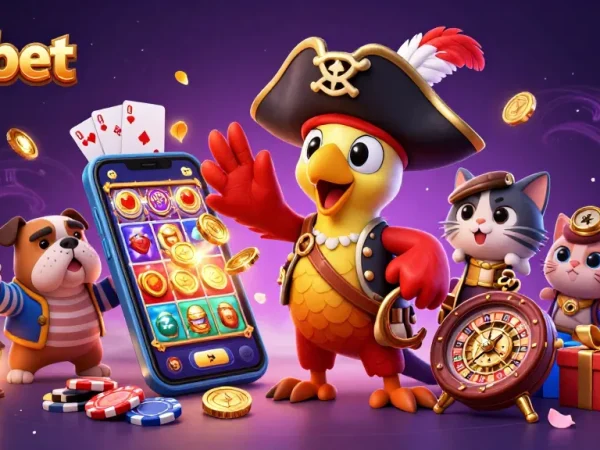 Experience thrilling action with 789bet as the pirate captain leads in a vibrant casino scene filled with games and excitement.