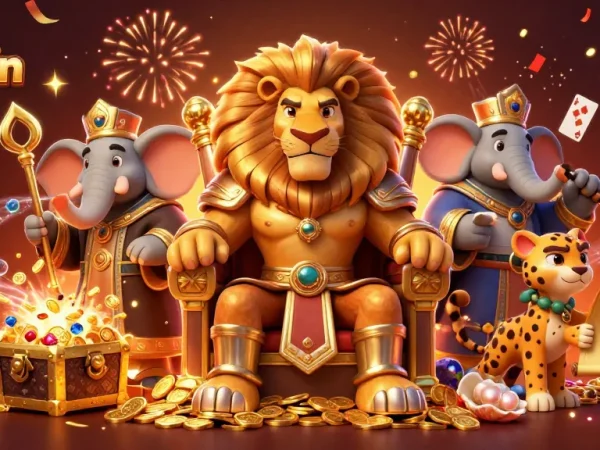 Launch tải sunwin and discover thrilling wins with the lion king in this vibrant casino scene.