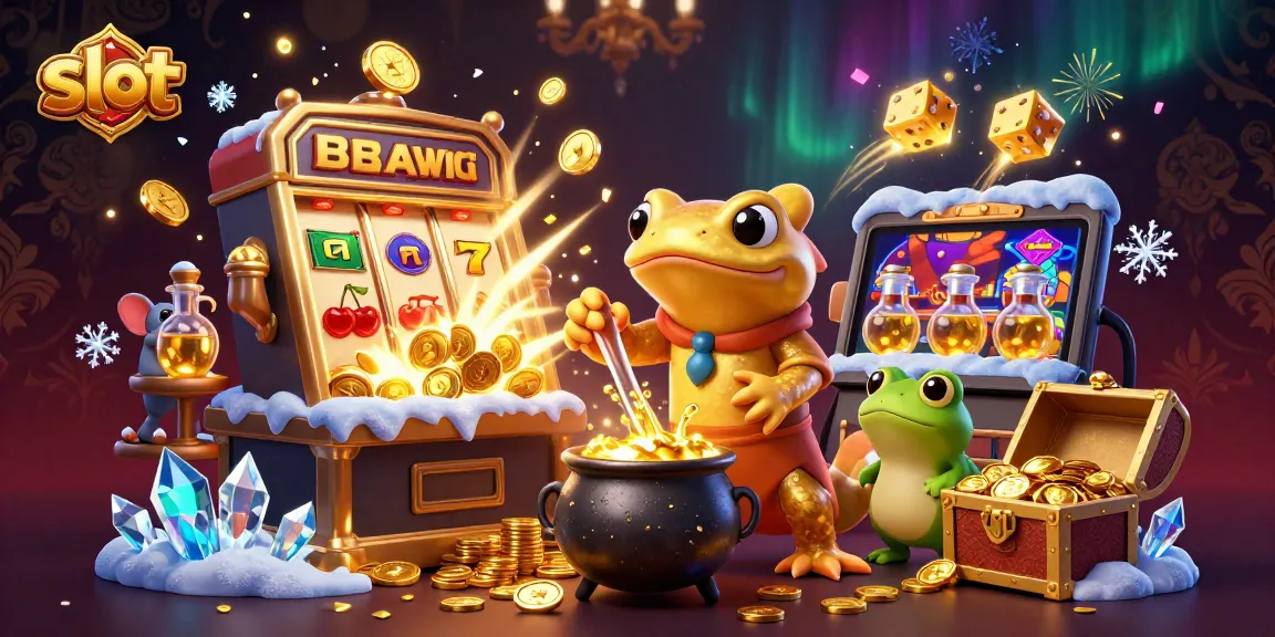 Spin the slot machine for massive wins with vibrant gold and casino elements.