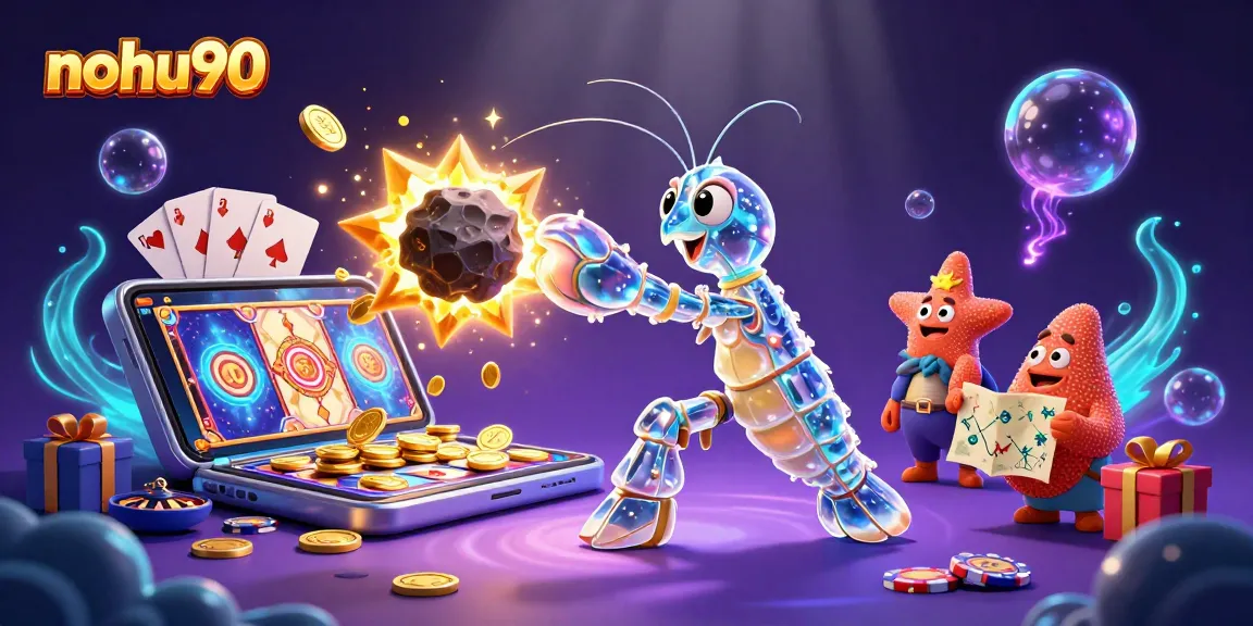 Experience the excitement of nohu90 with galactic characters and dynamic casino elements showcased.