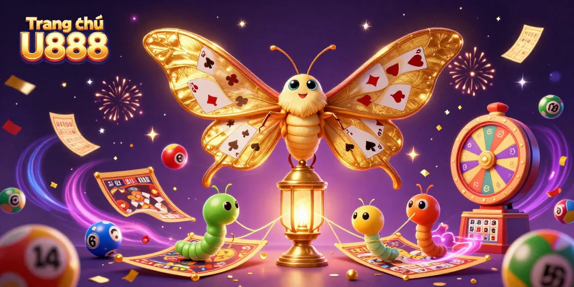 Experience the excitement of Trang chủ U888 with vibrant lottery balls, golden tickets, and winning scenes.